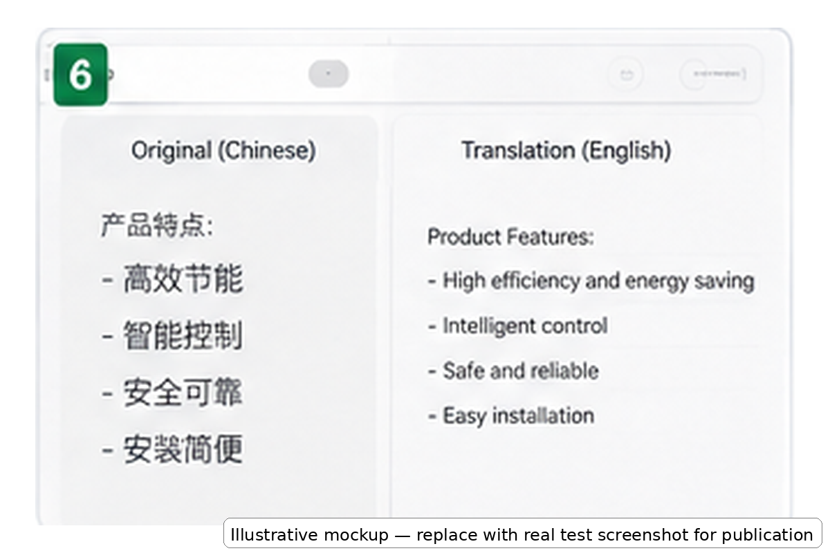Chinese software screenshot with overlay translation compared with a clean English layout-preserved version
