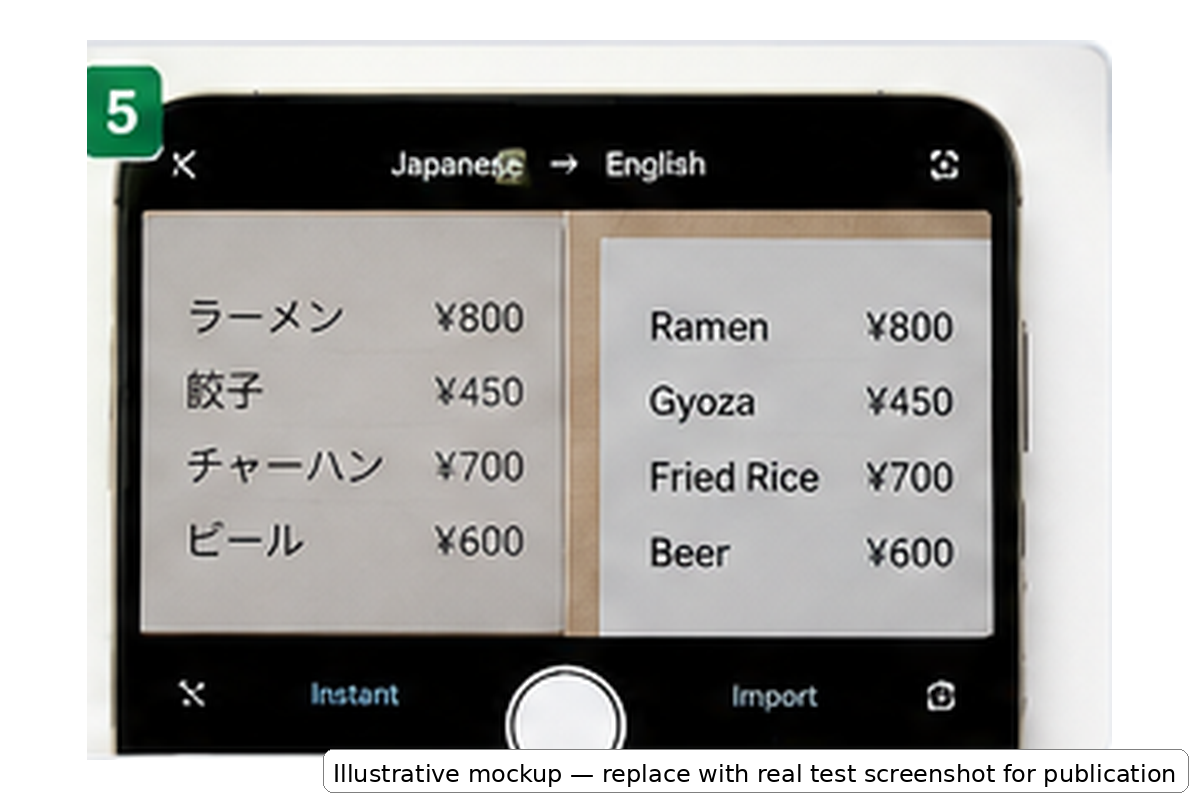 Japanese restaurant menu with English translation labels beside dishes and prices
